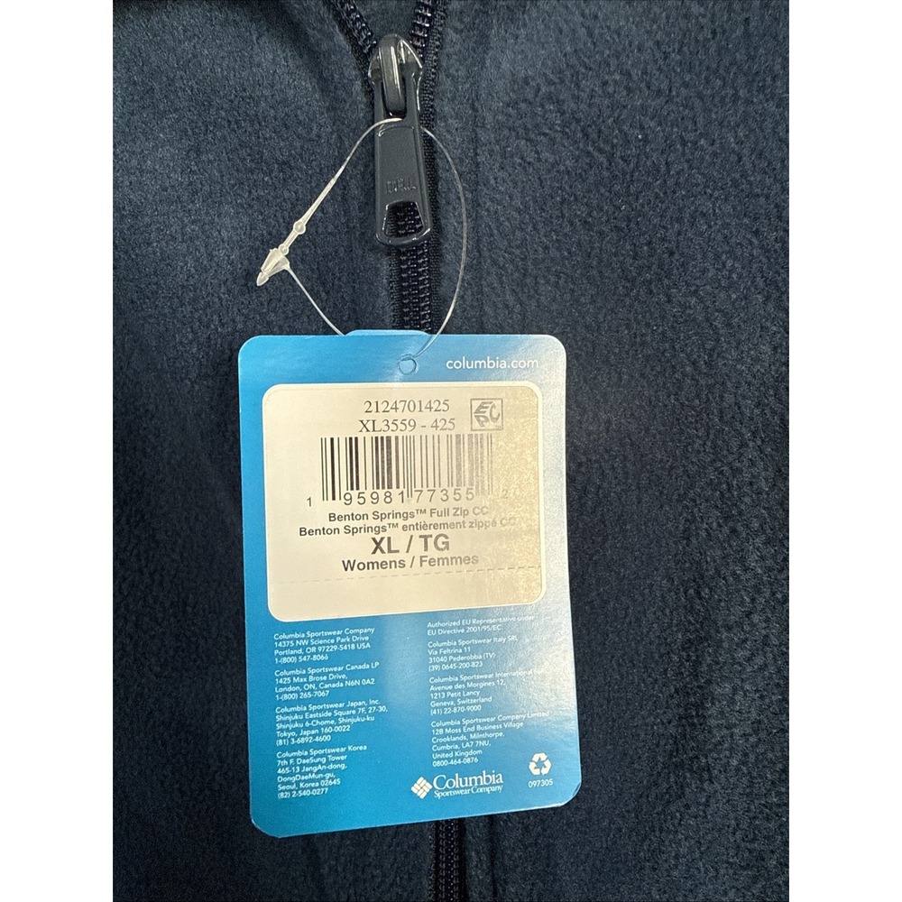 Women's Columbia Benton Springs Zip-Front Fleece Jacket teal Blue XL RR$60 NWT - Picture 2 of 5